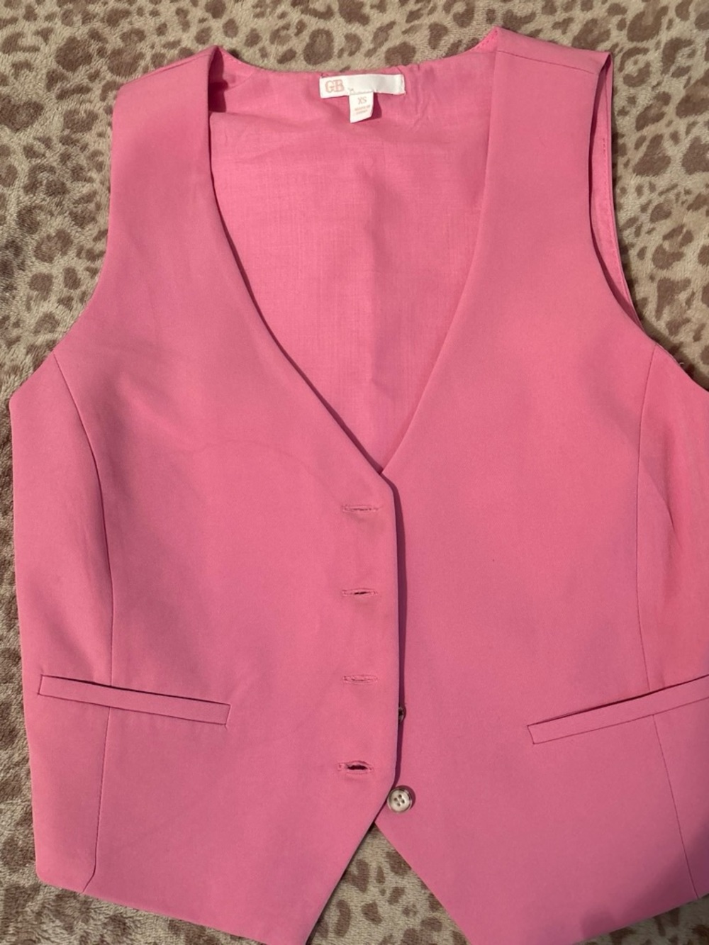Gianni Bini Bright Pink Sleeveless Tailored Vest